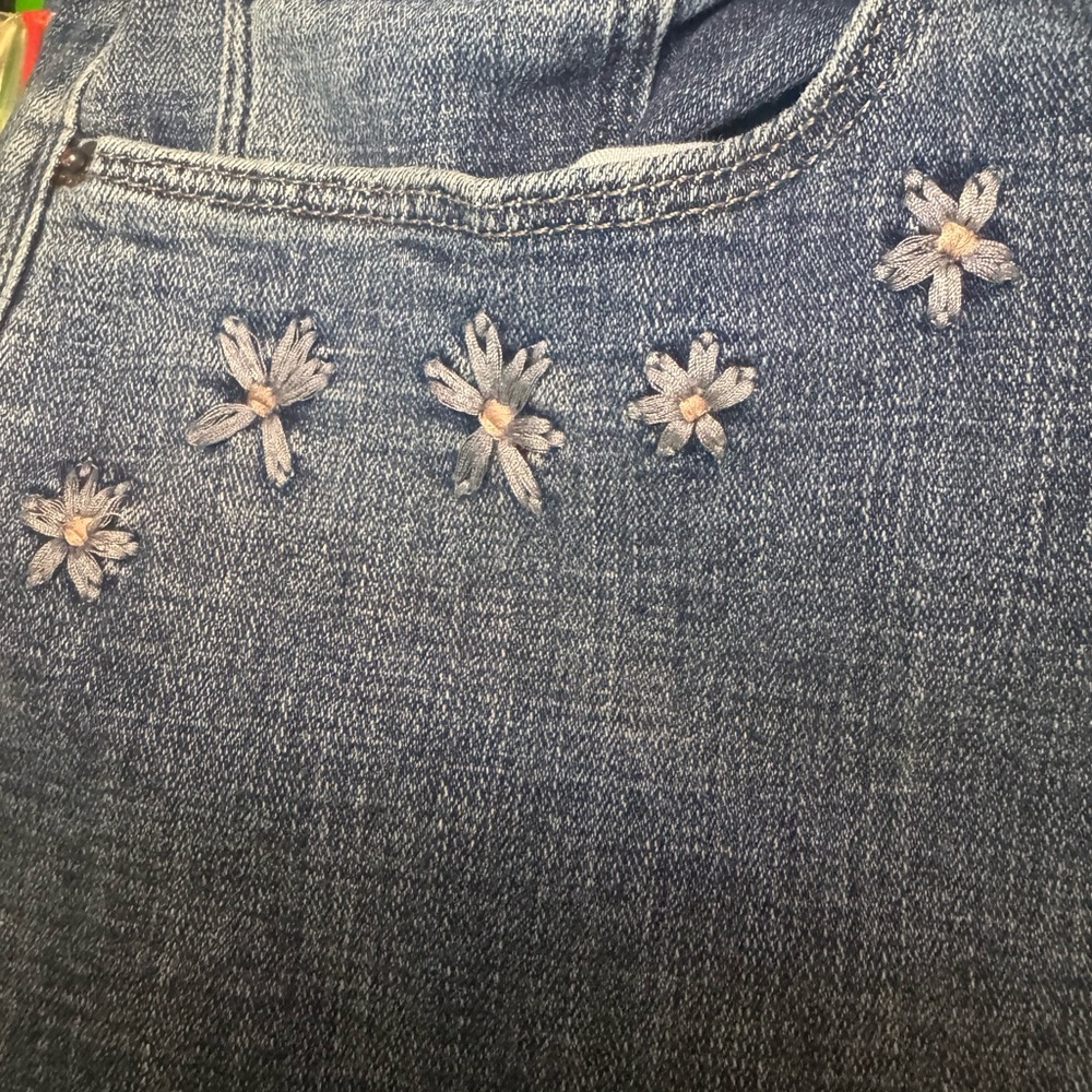Levi 505 Embroidered Floral Blue Jeans